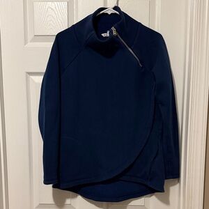 Athleta Navy Cozy Karma Asymmetrical Pullover